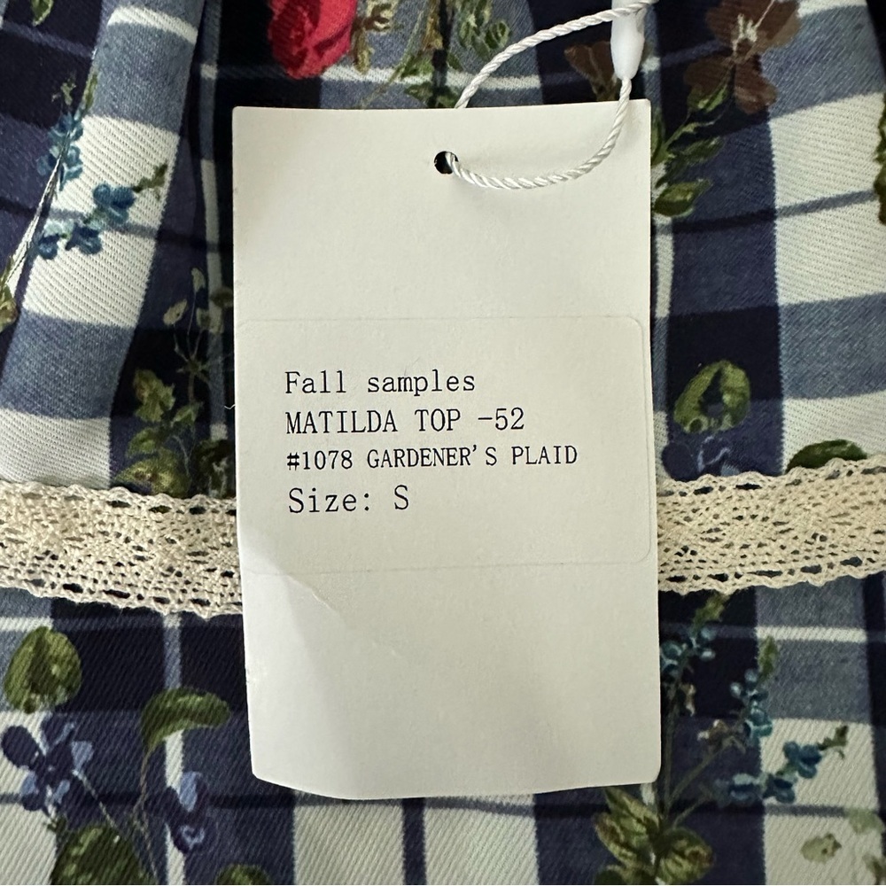 NWT Smith & Quinn Matilda Top in Garderner’s Blue Plaid Size S - Picture 4 of 13